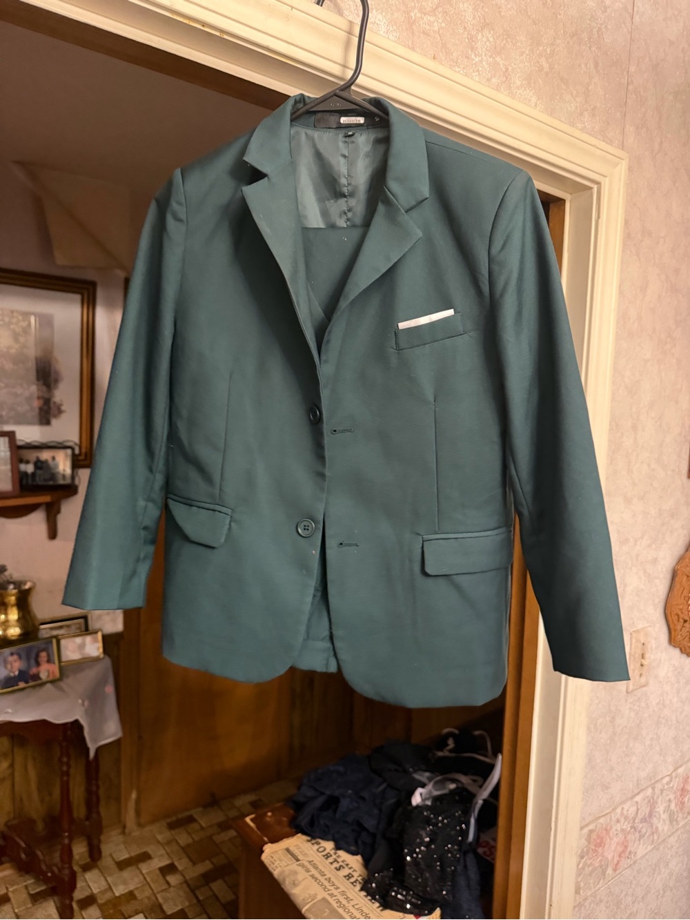 Men's Teal Green Blazer - Classic Two-Button Jacket